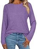 Gosunny Basic Langarmshirt Damen Einfarbiges Langarm Shirts Rundhals Pullover Tops lässig Oberteile...