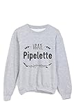 Youdesign FR Sweatshirt mit echter Pipelette, Ref 1064 – S, grau, S