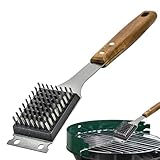Grillbürste Stahl - Edelstahl, vielseitig, leicht, Grillschaber, und dreifacher Bodenwischer,...