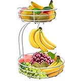 Obstkorb Obstschalen 2 Tier Brotkorb Gemüsegestell für Obst, Gemüse, Snacks, Zuhause, Küche...