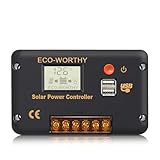 ECO-WORTHY 30A Laderegler Solar 12V/24V, Solar Laderegler Intelligenter Regler mit zwei...