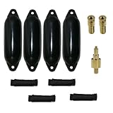12skipper Bootsfender 4er-Set mit 4 Majoni Star 25 Fender inkl. 4 Fenderleinen, 2 Ersatzventilen, 1...