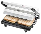 Bestron Kontaktgrill mit Auffangschale, Sandwichmaker mit Cool-Touch-Handgriff, Paninimaker mit...