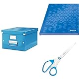 Leitz Set Click & Store Aufbewahrungsbox A4 mit Deckel Mittelgroß + Notizbuch A5 kariert + Titan...