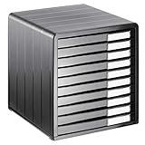 Rotho Timeless Schubladenbox / Bürobox mit 10 Schüben, Kunststoff (PS) BPA-frei, anthrazit, (34.5...