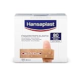 Hansaplast Elastic Fingerstrips Pflaster (80 Strips), extra lange Wundpflaster speziell für Wunden...