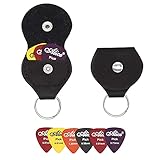 KSTEU 1 Stück Leder Plektrum Halter Guitar Picks Plektrumhalter Schlüsselring und 6 Stück...