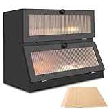Wuciray Brotkasten Holz 2 Etagen mit 50pcs Backpapier Brotbox Brotaufbewahrung Brotbehälter...