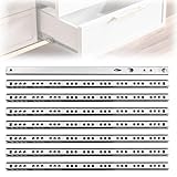 WIYETY Schubladenschienen 310mm x 17mm (8 Stück), Schienen für Schubladen mit Kugellager aus...