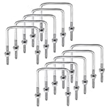 RZMZBY 10 Stück U-Schrauben m6 Bolzen U Bügelschrauben 80 x 50 cm, Vierkant U-Bolzen Edelstahl,...