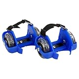 SOPOTUTU Verstellbare Fersenroller Skates mit Leuchtenden Robust und Tragbar Für Ab Jahren Blau...