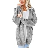 De feuilles Twist-Strickjacke, vorne offen, Outwear für Damen, Übergröße, lässiger Herbst- und...
