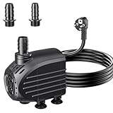 Biling Aquarium Förderpumpe 450L/H Ultra Leise Springbrunnen Pumpe mit 1.5m Kabel, Teichpumpe...