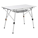 Juskys Campingtisch Picco - Aluminium Tisch 90 x 52 cm leicht, klappbar, höhenverstellbar -...