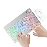 Ziabxhn Wireless Keyboard and Backlit | 2 Light Modes Key Board with 7 Colors Set | Slim Portable...