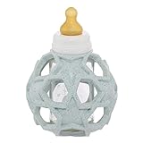HEVEA Upgecycelte 2in1 Baby-Glasflasche mit Gummi-Sternenball aus 100% upgecyceltem Naturkautschuk...