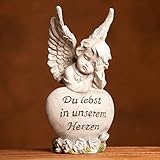 dszapaci Engel Figur Klein 18cm Grabschmuck Wetterfest Grabschmuck Engel für Grab Deko Figuren...