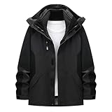 SYDUZAX Herren Softshelljacke Gefütterte Funktionsjacke Wasserdichte Übergangsjacke mit...