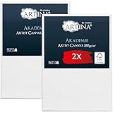 Keilrahmen Leinwand zum Bemalen 50x70 cm – Artina FSC® 2er Set bespannte Keilrahmen Leinwände...