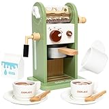 Smartwo Kaffeemaschine Kinder Holz, Kinderküche Kaffeemaschine mit Mühle, Spielküche Zubehör,...