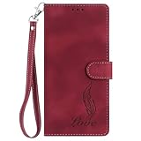 Ufgoszvp Lederhülle für iPhone 15 Pro Max Feder Hülle Leder Handyhülle Flip Case PU Tasche...