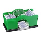 Relaxdays Unisex – Erwachsene Relaxdays Kartenmischmaschine für 2 Decks mit Kurbel manuelles...