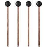 2 Paar Gummi Xylophon Mallet, Percussion mit Holz Griff, Steel Tongue Drum Hammer, Schlägel...