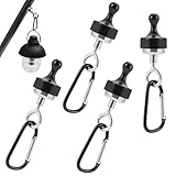 Vylro 4 Stück Magnethaken mit Gegenstück, Stanzfreie Magnethaken Schwarz mit Karabiner, Camping...