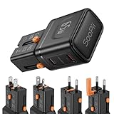 SooPii Universal-Reiseadapter, GaN 65-W-Netzteil mit 2 USB-C-Anschlüssen, internationales Netzteil,...