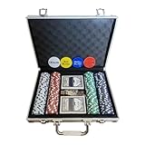 Pokerset-200-teilige Chips, Reisekoffer | Kompaktes -Kit mit professionellem Design für Familie...
