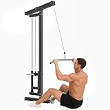 SPORTNOW Latzugstation Verstellbar zur Wandmontage Latzugturm inkl. Latzugstange Seilzug...