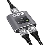 HDMI-Splitter 4K @ 60Hz, bidirektionaler HDMI-Switch, Aluminium-HDMI-Splitter, 2-in-1-Ausgang,...