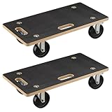 Wiltec 2X Transportroller 575 x 290 x 144 mm mit 300 kg Traglast je Möbelroller, Rollbrett aus Holz...