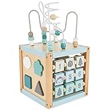 Bieco Motorikwürfel Scandi-Chic nachhaltiges Holz FSC® | Motorikspielzeug ab 1 Jahr | Activity...