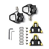 ANSJS Rennradpedale, leichte Clipless-Fahrradpedale mit Stollen-Set, kompatibel mit SPD-SL-System,...