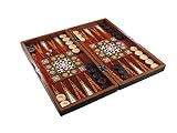 Orient Feinkost 3in1 Brettspiel Intarsien Optik - Backgammon - TAVLA - Schach - Dame 39x42cm in...