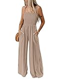 Dokotoo Jumpsuit Damen Sommer Latzhose Casual Lose Overall Leicht Lang Romper Weites Bein Hose...