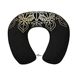 QGGHNISD Style Floral Circle Antique Swirls U-förmiges Nackenkissen, waschbares Reisekissen,...