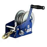 Husar Winch Handseilwinde 2500 lbs 1133 kg mit Drahtseil 10 Meter, Zwangsbremse, doppeltwirkend,...