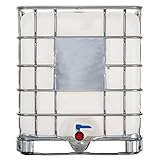 plasteo® 1000 Liter IBC- Behälter Wassertank Container GESPÜLT Regentonne Regenwassertank mit...
