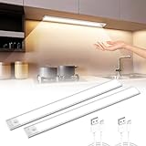 COOLNIGHT Unterbauleuchte Küche LED Akku [2 PACK], Unterschrank Beleuchtung Küche mit...