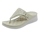 CreoQIJI Outdoor Schuhe Damen Wasserdicht 40 Sommer Slip On Casual Open Toe Wedges Bequeme Strand...