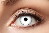 Eyecatcher weiße Kontaktlinsen 'White Zombie': Farbige Wochenlinsen ohne Stärke für Halloween,...