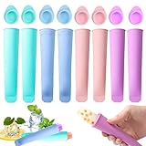 Eisformen Silikon,8Stk Wassereis Eislutscher Bunt,Wiederverwendbare Stieleisformer,popsicle...