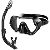 Taucherbrille Erwachsene Mit Schnorchel, Anti-Fog Snorkeling Mask, aus Gehärtetem Glas für...