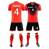 Benutzerdefiniert Trikot T-Shirt Shorts 2 Teiliges Set Jeder Name Nummer Team Logo - Fußballtrikot...