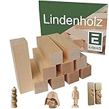 Edpas Schnitzholz Linde - 10er Pack Holzblock - Schnitzvorlage weiches Lindenholz zum Schnitzen -...