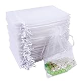 Quelcc 100 Stück Organzasäckchen, 10x15CM Organza Säckchen, Geschenksäckchen Organza Säckchen...