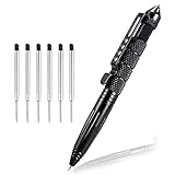 EMAGEREN Tactical Pen Outdoor Selbstverteidigungs Stift mit 5 Tinten Nachfüllpackungen Taktischer...