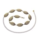 LLLmhuaa Taillengürtel für Damen, Legierung, verstellbar, Metallkleid, Hemd mit geschnitzter...